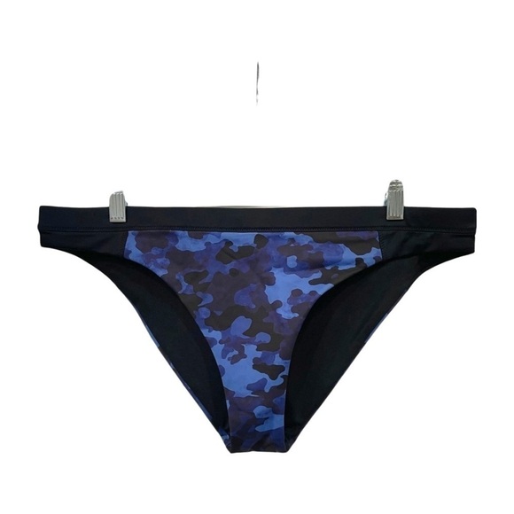 NWT Athleta Blue Black Freestyle Camo Bikini Bottom Size L - Picture 4 of 10